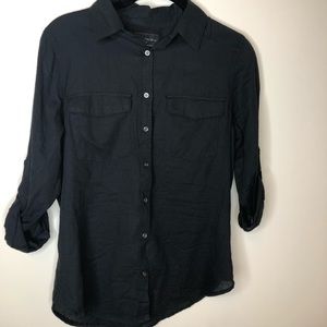Black Cotton On Button Up